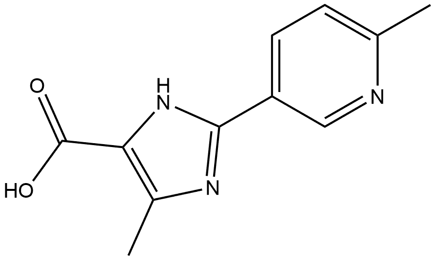 5-甲基-2-(6-甲基-3-吡啶基)-1H-咪唑-4-甲酸 结构式