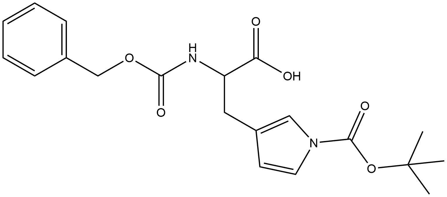 1H-Pyrrole-3-propanoic acid, 1-[(1,1-dimethylethoxy)carbonyl]-α-[[(phenylmethoxy)carbonyl]amino]- 结构式