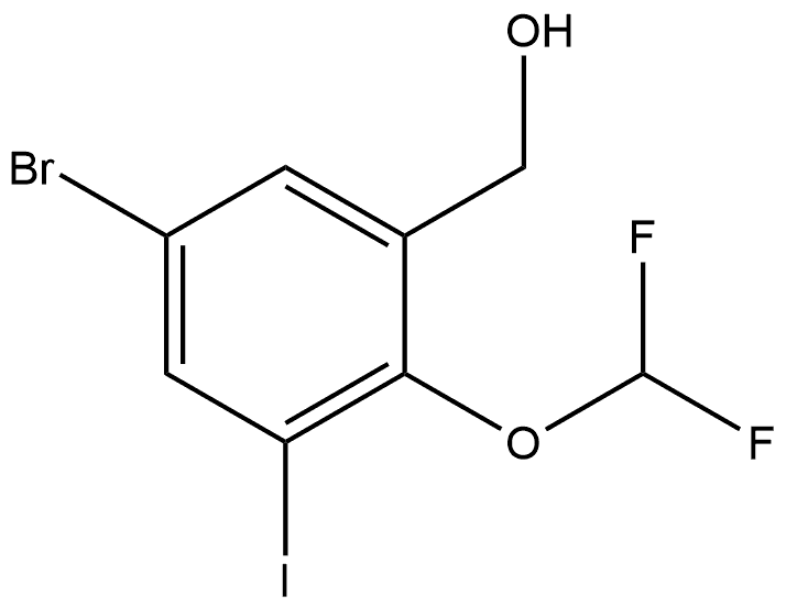 5-Bromo-2-(difluoromethoxy)-3-iodobenzenemethanol 结构式