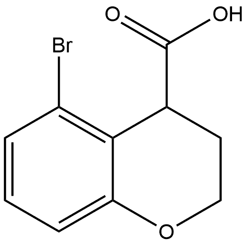 5-Bromo-3,4-dihydro-2H-1-benzopyran-4-carboxylic acid 结构式