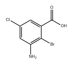 Benzoic acid, 3-amino-2-bromo-5-chloro- 结构式
