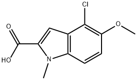 4-氯-5-甲氧基-1-甲基吲哚-2-甲酸 结构式