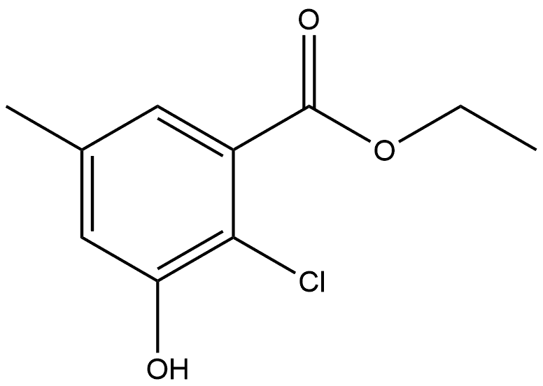 Ethyl 2-chloro-3-hydroxy-5-methylbenzoate 结构式