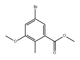 5-溴-3-甲氧基-2-甲基苯甲酸甲酯 结构式