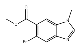 5-溴-1-甲基-1H-苯并[D]咪唑-6-羧酸甲酯 结构式