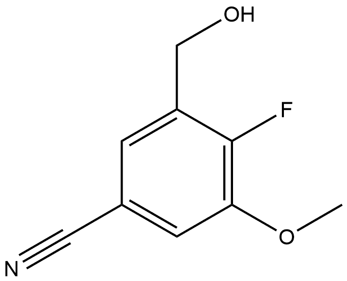 4-Fluoro-3-(hydroxymethyl)-5-methoxybenzonitrile 结构式