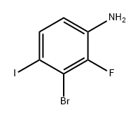 3-溴-2-氟-4-碘苯胺 结构式