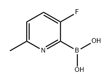 (3-氟-6-甲基吡啶-2-基)硼酸 结构式