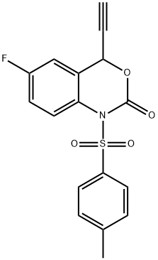 4-乙炔基-6-氟-1-甲苯磺酰基-1,4-二氢2H-苯并[D][1,3]噁嗪-2-酮 结构式