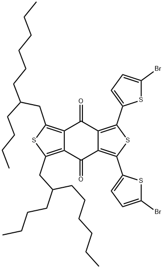 1,3-二(5-溴噻吩基)-5,7-二(2-丁基辛基)苯并[1,2-C:4,5-C']二噻吩-4,8-二酮 结构式