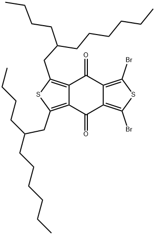 IN1659, 1,3-双(5-溴噻吩-2-基)-5,7-双(2-丁基辛基)苯并[1,2-C:4,5-C']二噻吩-4,8-二酮 结构式