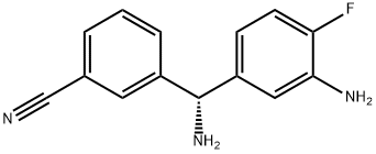 Benzonitrile, 3-[(R)-amino(3-amino-4-fluorophenyl)methyl]- 结构式