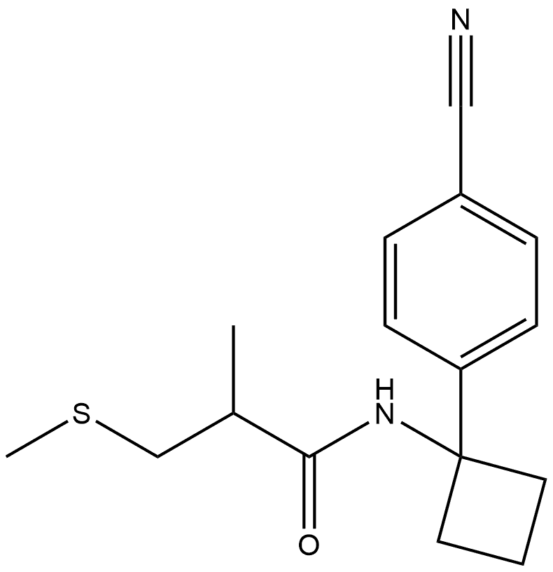 N-(1-(4-氰基苯基)环丁基)-2-甲基-3-(甲基硫基)丙酰胺 结构式