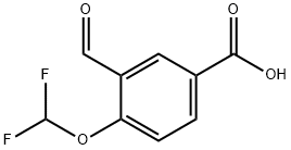 4-(二氟甲氧基)-3-甲酰基苯甲酸 结构式