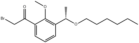 (S)-2-溴-1-(3-(1-(己氧基)乙基)-2-甲氧基苯基)乙基-1-酮 结构式