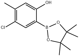 Phenol, 4-chloro-5-methyl-2-(4,4,5,5-tetramethyl-1,3,2-dioxaborolan-2-yl)- 结构式