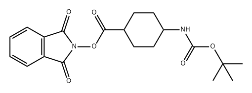 4-[[(1,1-二甲基乙氧基)羰基]氨基]-环己烷羧酸1,3-二氢-1,3-二氧代-2H-异吲哚-2-基酯 " 结构式