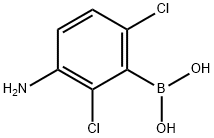 (3-氨基-2,6-二氯苯基)硼酸 结构式
