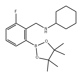 N-(2-氟-6-(4,4,5,5-四甲基-1,3,2-二氧硼杂环戊烷-2-基)苄基)环己胺 结构式