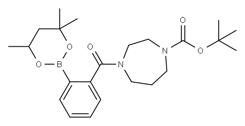 tert-Butyl 4-[2-(4,4,6-trimethyl-1,3,2-dioxaborinan-2-yl)benzoyl]-1,4-diazepane-1-carboxylate 结构式