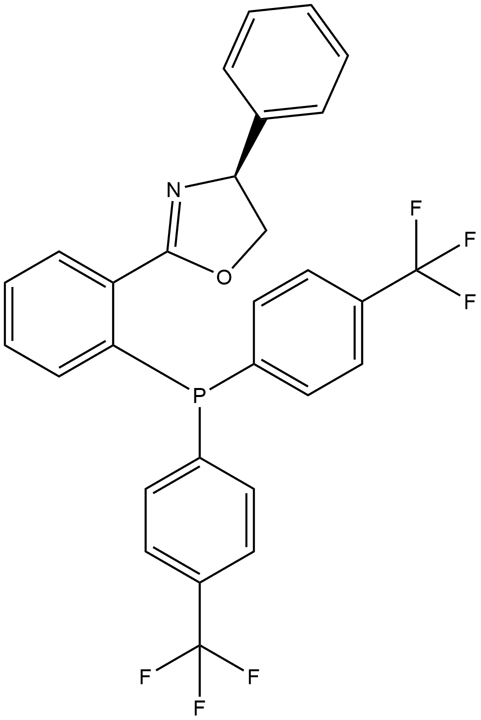 (4S)-2-[2-[双(对三氟甲基苯)膦]苯基]-4,5-二氢-4-苯基噁唑 结构式