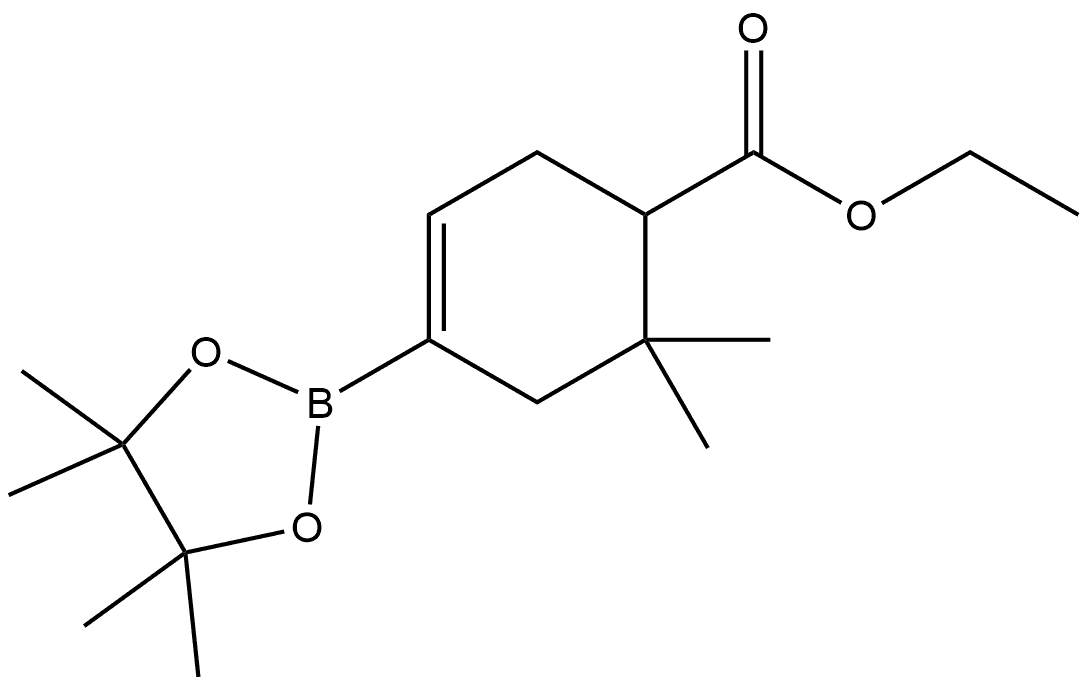 6,6-二甲基-4-(4,4,5,5-四甲基-1,3,2-二氧杂硼烷-2-基)环己-3-烯-1-羧酸乙酯 结构式