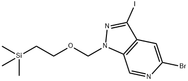 5-溴-3-碘-1-((2-(三甲基甲硅烷基)乙氧基)甲基)-1H-吡唑并[3,4-C]吡啶 结构式