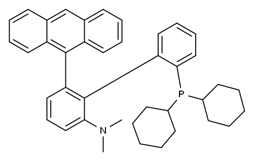 6-(9-Anthracenyl)-2'-(dicyclohexylphosphino)-N,N-dimethyl[1,1'-biphenyl]-2-amine 结构式