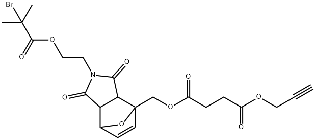 (2-(2-(((2-溴-2-甲基丙酰基)氧基)乙基)-1,3-二氧-1,2,3,3A,7,7A-六氢-4H-4,7-环氧异吲哚-4 -基)琥珀酸2-YN-1-基丙酯 结构式