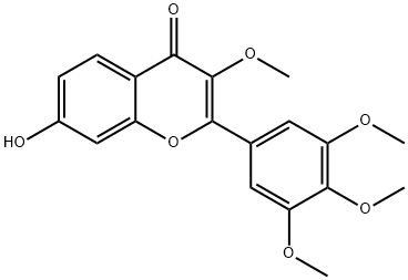 4H-1-Benzopyran-4-one, 7-hydroxy-3-methoxy-2-(3,4,5-trimethoxyphenyl)- 结构式