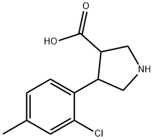 4-(2-Chloro-4-methylphenyl)pyrrolidine-3-carboxylic Acid 结构式