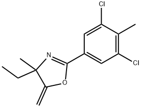 Oxazole, 2-(3,5-dichloro-4-methylphenyl)-4-ethyl-4,5-dihydro-4-methyl-5-methylene- 结构式