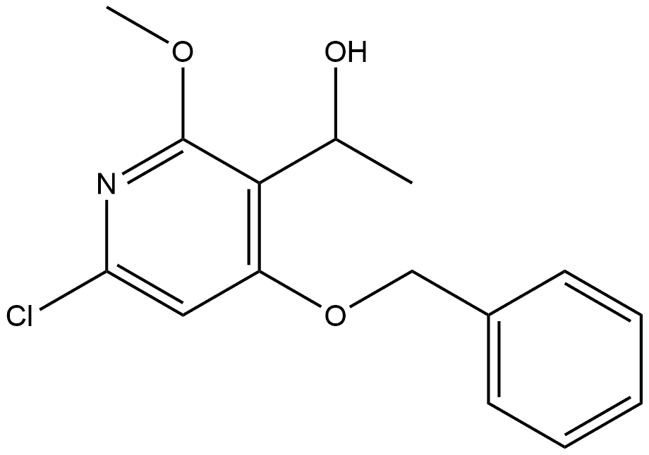 1-(4-(benzyloxy)-6-chloro-2-methoxypyridin-3-yl)ethanol 结构式