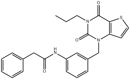 N-(3-((2,4-DIOXO-3-PROPYL-3,4-DIHYDROTHIENO[3,2-D]PYRIMIDIN-1(2H)-YL)METHYL)PHENYL)-2-PHENYLACETAMID 结构式