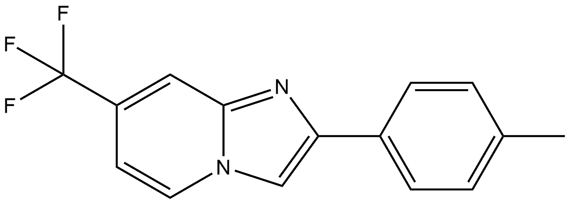 2-(对甲苯基)-7-(三氟甲基)咪唑并[1,2-A]吡啶 结构式