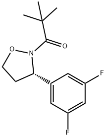 1-Propanone, 1-[(3S)-3-(3,5-difluorophenyl)-2-isoxazolidinyl]-2,2-dimethyl- 结构式