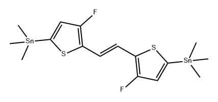 1,1'-[(1E)-1,2-乙烯二基双(4-氟-5,2-噻吩二基)]双[1,1,1]-三甲基锡 结构式