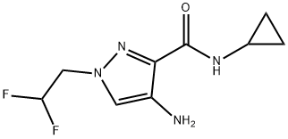 1H-?Pyrazole-?3-?carboxamide, 4-?amino-?N-?cyclopropyl-?1-?(2,?2-?difluoroethyl)?- 结构式