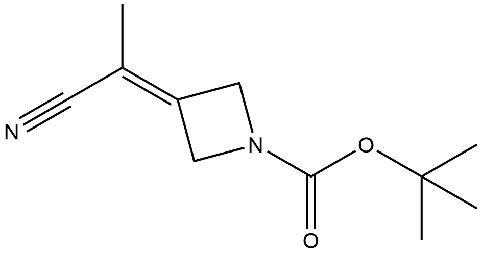 3-(1-氰基亚乙基)氮杂环丁烷-1-羧酸叔丁酯 结构式