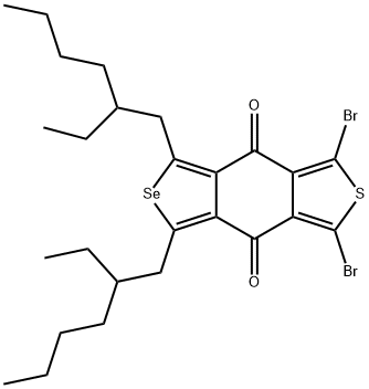 4H,8H-[2]Benzoselenopheno[5,6-c]thiophene-4,8-dione, 1,3-dibromo-5,7-bis(2-ethylhexyl)- 结构式