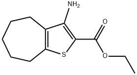3-氨基-5,6,7,8-四氢-4H-环庚[B]噻吩-2-羧酸乙酯 结构式