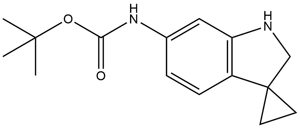 tert-butyl spiro[cyclopropane-1,3'-indolin]-6'-ylcarbamate 结构式