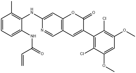 2-PROPENAMIDE, N-[2-[[3-(2,6-DICHLORO-3,5-DIMETHOXYPHENYL)-2-OXO-2H-PYRANO[3,2-C]PYRIDIN-7-YL]AMINO 结构式