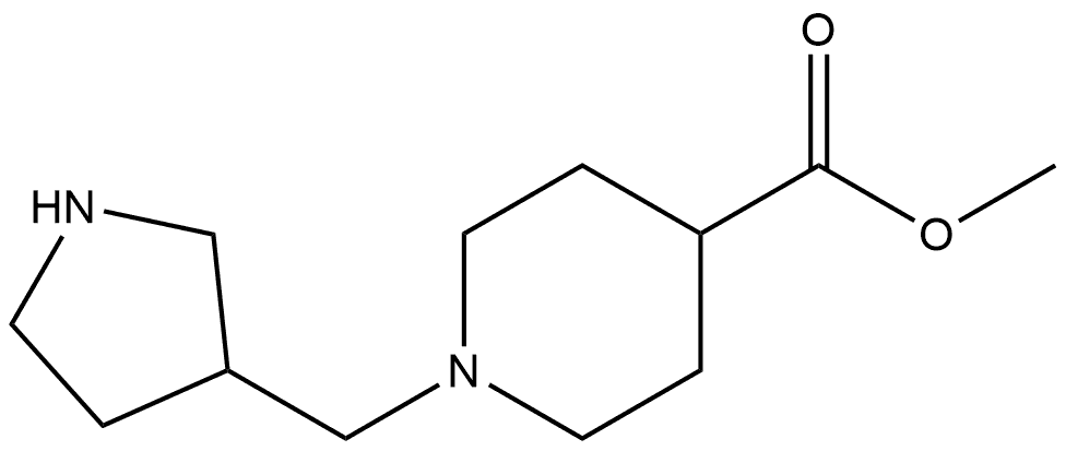 Methyl 1-(3-pyrrolidinylmethyl)-4-piperidinecarboxylate 结构式