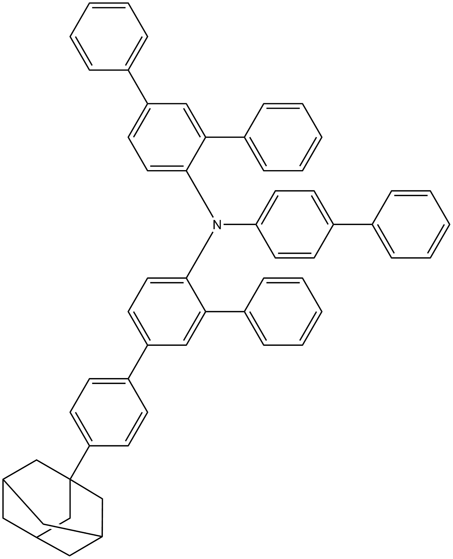 N-([1,1'-联苯]-4-基)-N-([1,1':3',1'-三苯基]-4'-基)-4-((3R,5R,7R)-金刚烷-1-基)-[1,1'-:3',2'-三苯基]-4'-胺 结构式