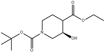 1,4-Piperidinedicarboxylic acid, 3-hydroxy-, 1-(1,1-dimethylethyl) 4-ethyl ester… 结构式