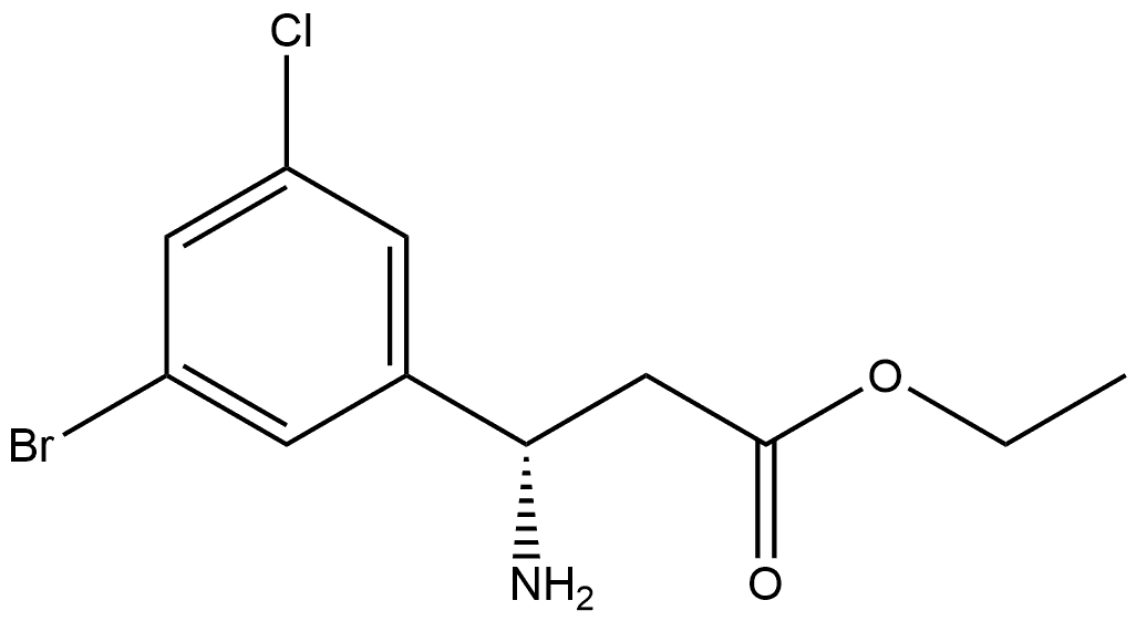 Benzenepropanoic acid, β-amino-3-bromo-5-chloro-, ethyl ester, (βS)- 结构式