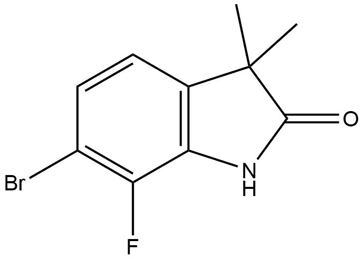 6-bromo-7-fluoro-3,3-dimethyl-1H-indol-2-one 结构式