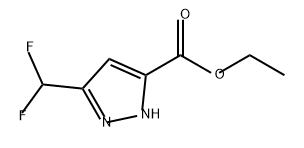 1H-Pyrazole-5-carboxylic acid, 3-(difluoromethyl)-, ethyl ester 结构式