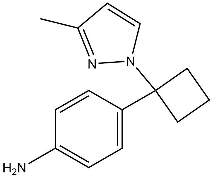 4-(1-(3-甲基-1H-吡唑-1-基)环丁基)苯胺 结构式